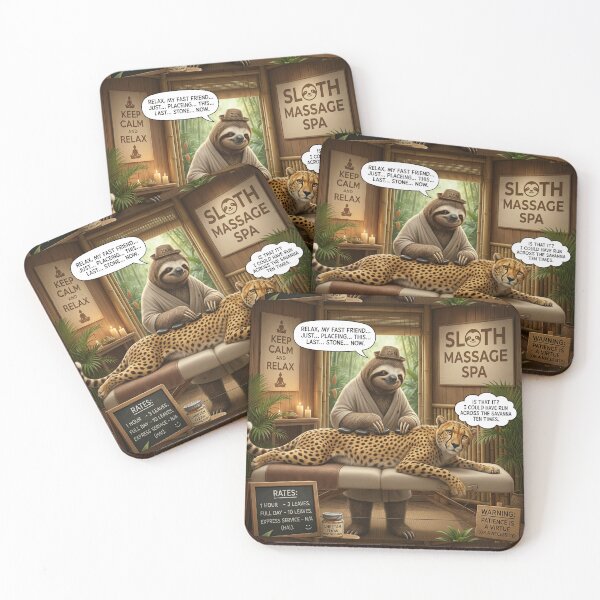 Item preview, Sloth Massage Spa Funny Corporate Burnout designed and sold by SoftAuraStudi0.