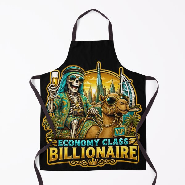 Item preview, Economy Class Billionaire Skeleton Camel Rider Dubai Sticker | Luxury Travel Parody Skeleton Art designed and sold by Ecocrushstudio.