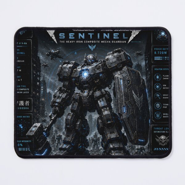 Item preview, Void Sentinel (Series 9) - Cyberpunk Interstellar Heavy Mecha Guardian Art designed and sold by RiteshCenter.