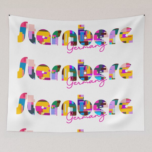 Item preview, Starnberg, Germany, Vibrant Abstract City Typography Art designed and sold by Wanderful-roads.