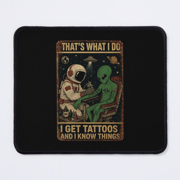 Item preview, Retro Alien Tattoo and Astronaut Space Humor designed and sold by eliramaison.