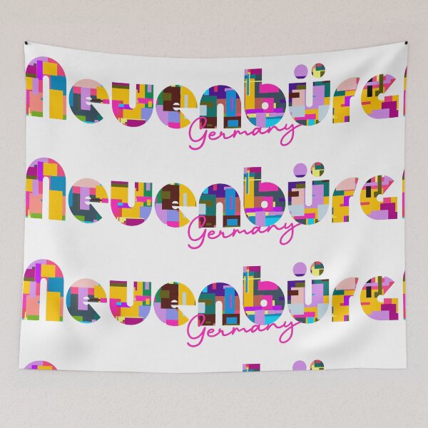 Item preview, Neuenbürg, Germany, Vibrant Abstract City Typography Art designed and sold by Wanderful-roads.