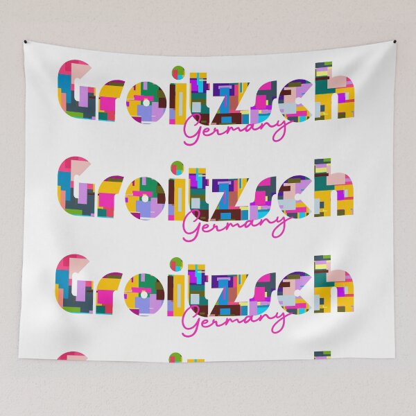 Item preview, Groitzsch, Germany, Vibrant Abstract City Typography Art designed and sold by Wanderful-roads.