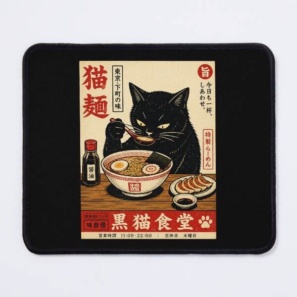 Item preview, Black Cat Ramen Shop Vintage Japanese Restaurant Style designed and sold by ferminhays.