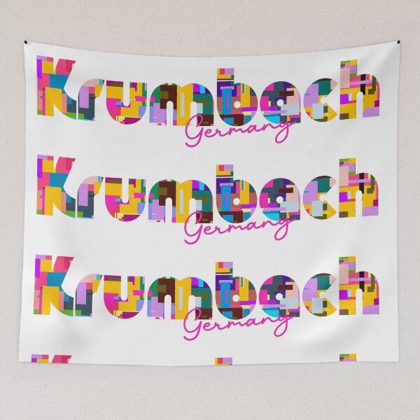 Item preview, Krumbach, Germany, Vibrant Abstract City Typography Art designed and sold by Wanderful-roads.