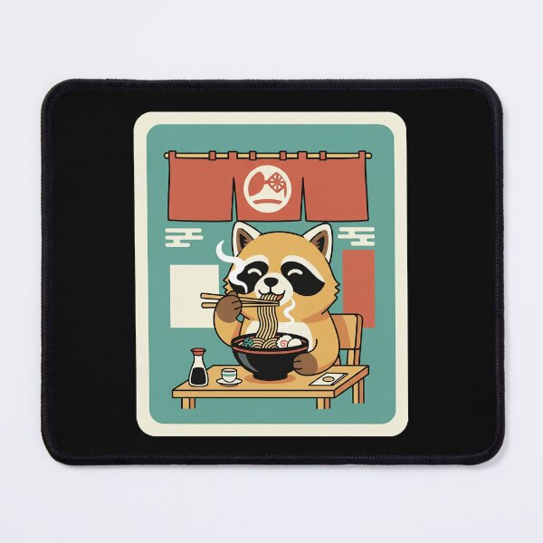 Item preview, Raccoon Eating Ramen in a Cozy Noodle House Scene designed and sold by JordynLadukeg65.
