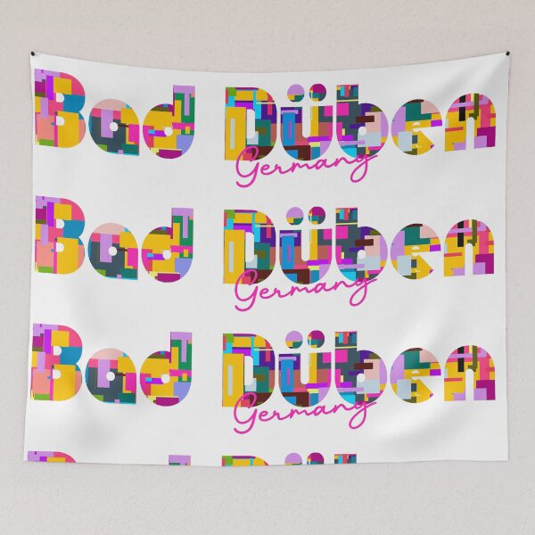 Item preview, Bad Düben, Germany, Vibrant Abstract City Typography Art designed and sold by Wanderful-roads.
