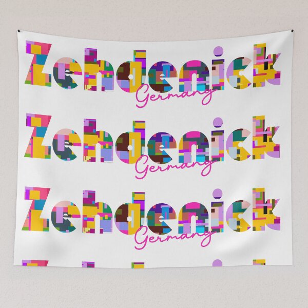 Item preview, Zehdenick, Germany, Vibrant Abstract City Typography Art designed and sold by Wanderful-roads.