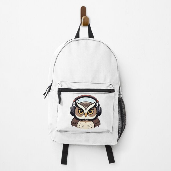 Item preview, Owl with Headphones | Night Music Forest Art designed and sold by NatureHarmony16.