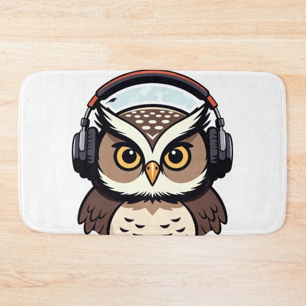 Item preview, Owl with Headphones | Night Music Forest Art designed and sold by NatureHarmony16.