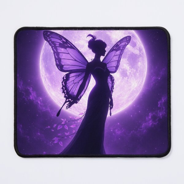 Item preview, Butterfly Moon Dreamer – Mystic Purple Fairy Silhouette designed and sold by MysticPurpleHue.