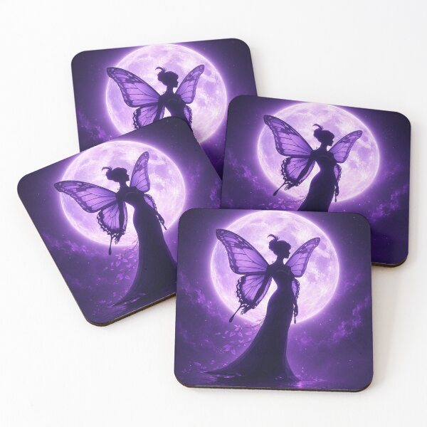 Item preview, Butterfly Moon Dreamer – Mystic Purple Fairy Silhouette designed and sold by MysticPurpleHue.