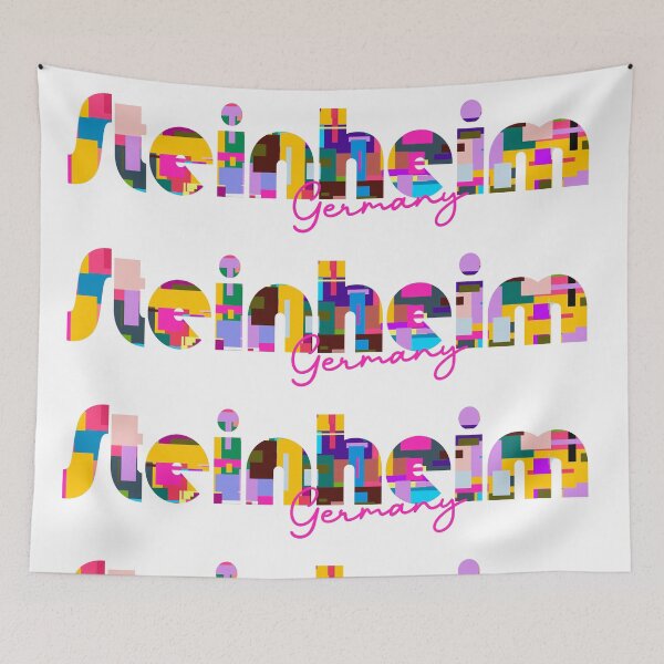 Item preview, Steinheim, Germany, Vibrant Abstract City Typography Art designed and sold by Wanderful-roads.
