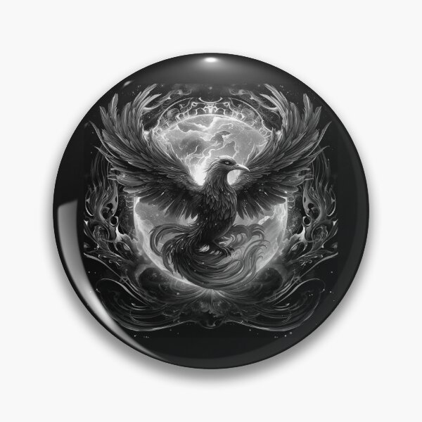 Item preview, Black and White Phoenix Rising Fantasy Bird Art designed and sold by inkoutninja.