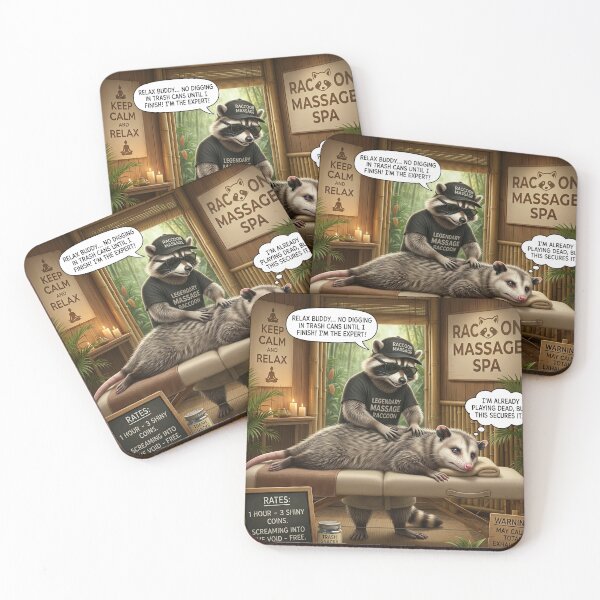 Item preview, Raccoon Massage Spa Funny Possum Work Burnout designed and sold by SoftAuraStudi0.