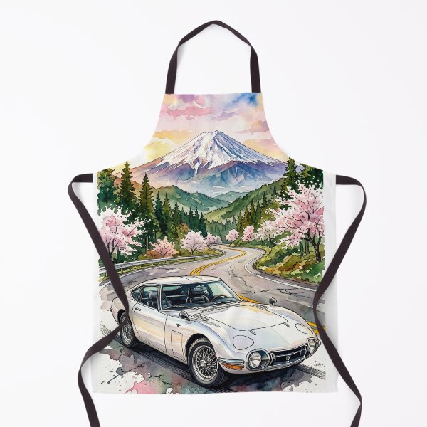 Item preview, Classic Japanese Sports Car Watercolor Mountain Road Illustration designed and sold by RevUpDesign.