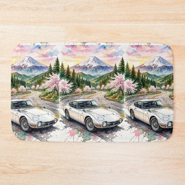 Item preview, Classic Japanese Sports Car Watercolor Mountain Road Illustration designed and sold by RevUpDesign.
