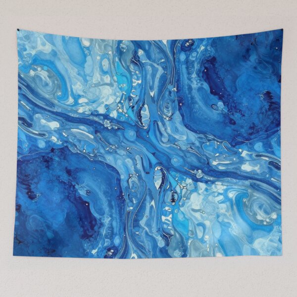 Item preview, Blue Fluid Marble Abstract designed and sold by RandomWalker.