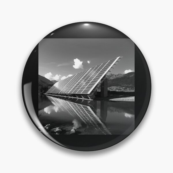 Item preview, Black and White Solar Panel Reflection Landscape designed and sold by inkoutninja.