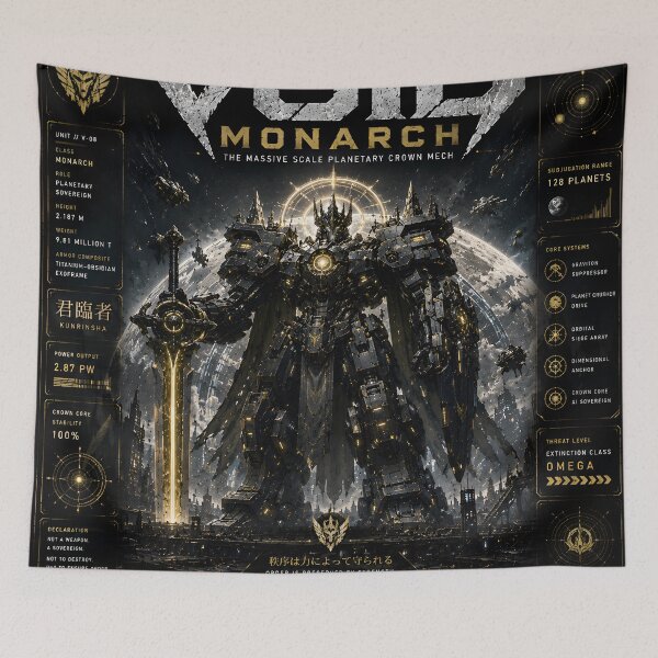 Item preview, Void Monarch (Series 9) - Cyberpunk Interstellar Planetary Crown Mech Art designed and sold by RiteshCenter.