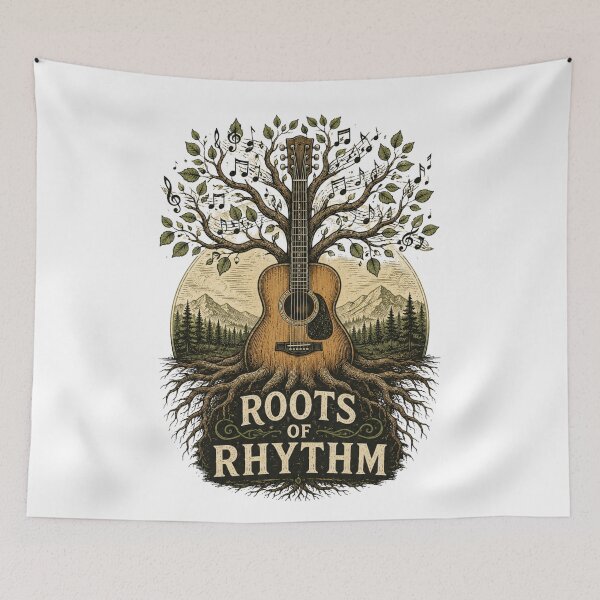 Item preview, Roots of Rhythm | Guitar Tree Music Art designed and sold by NatureHarmony16.