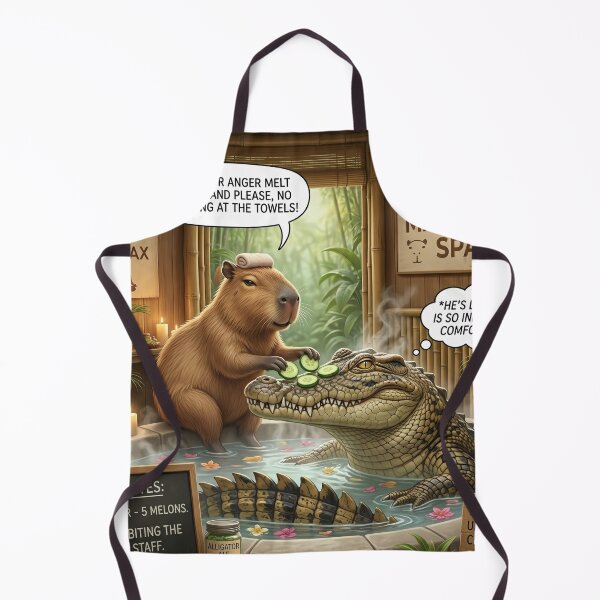 Item preview, Capybara Massage Spa Funny Alligator Anger Management designed and sold by SoftAuraStudi0.