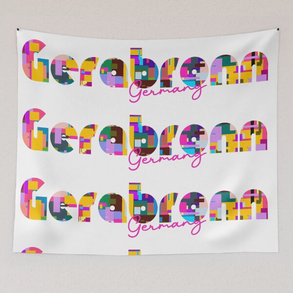 Item preview, Gerabronn, Germany, Vibrant Abstract City Typography Art designed and sold by Wanderful-roads.