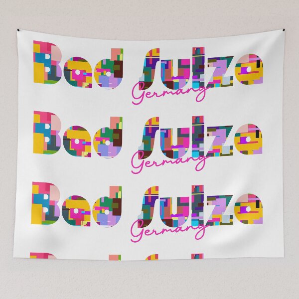 Item preview, Bad Sulza, Germany, Vibrant Abstract City Typography Art designed and sold by Wanderful-roads.