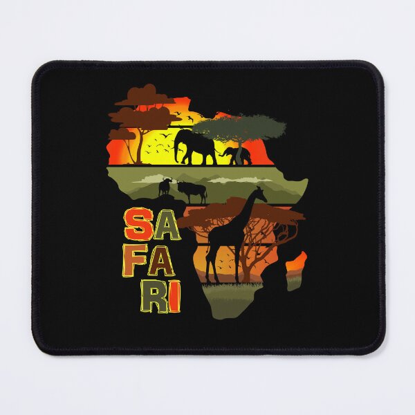 Item preview, SAFARI Africa Map Wildlife Sunset Silhouette designed and sold by marke770.