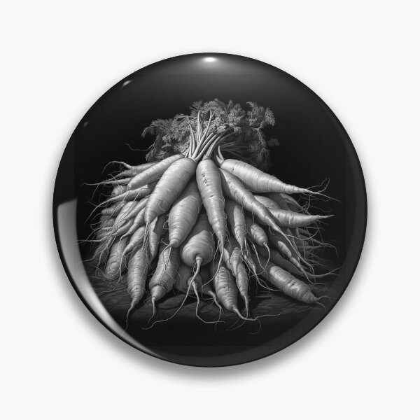 Item preview, Black and White Carrot Harvest Vegetable Art designed and sold by inkoutninja.