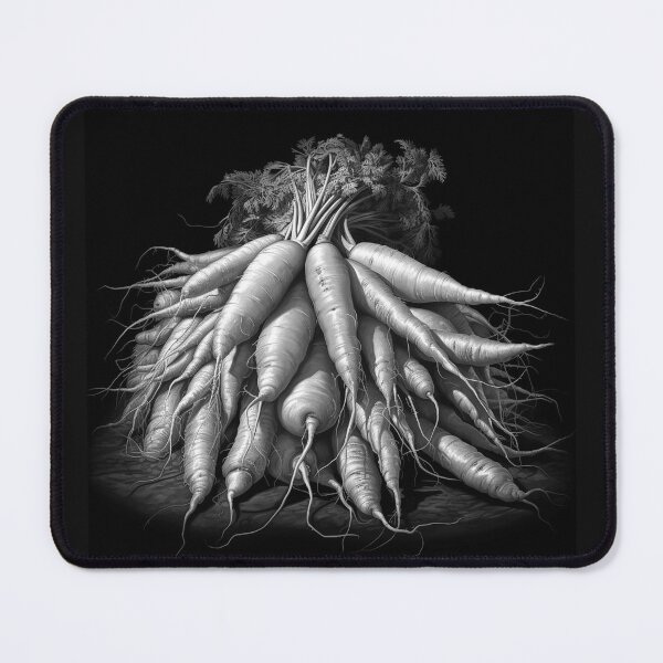 Item preview, Black and White Carrot Harvest Vegetable Art designed and sold by inkoutninja.