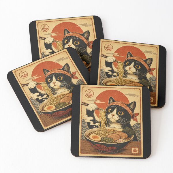 Item preview, Cute Ramen Cat Vintage Japanese Style Noodle Bowl designed and sold by eliramaison.