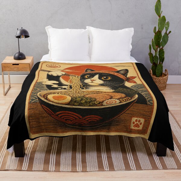 Item preview, Cute Ramen Cat Vintage Japanese Style Noodle Bowl designed and sold by eliramaison.