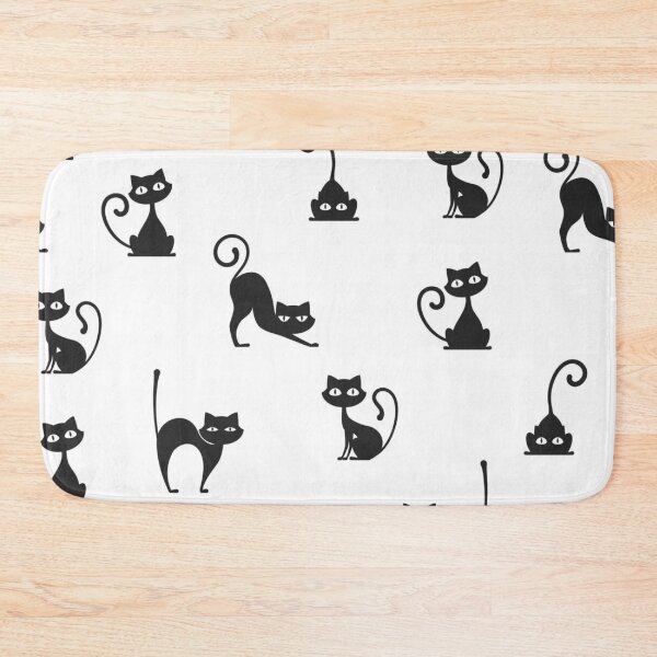Item preview, Black Cat Silhouette Pattern | Cute Minimalist Halloween Cat Seamless Design designed and sold by RJACreative.