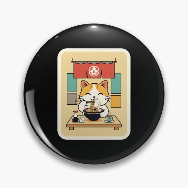 Item preview, Cute Ramen Cat Enjoying Noodles in Cozy Japanese Eatery designed and sold by JordynLadukeg65.