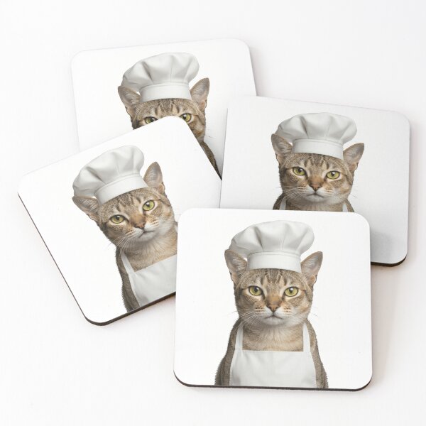 Item preview, Funny Singapura Cat Chef Realistic Animal Cooking Humor Art designed and sold by LazyOwlStore.