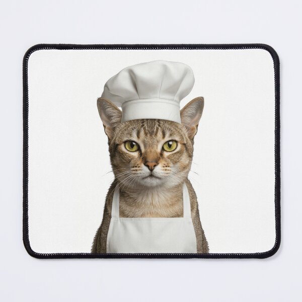 Item preview, Funny Singapura Cat Chef Realistic Animal Cooking Humor Art designed and sold by LazyOwlStore.