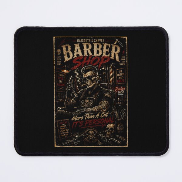 Item preview, Vintage Barber Shop Skull with Tattooed Old School Style designed and sold by Modaozushi216.