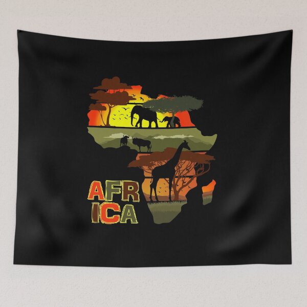 Item preview, African Safari Wildlife Sunset Silhouette Design designed and sold by marke770.