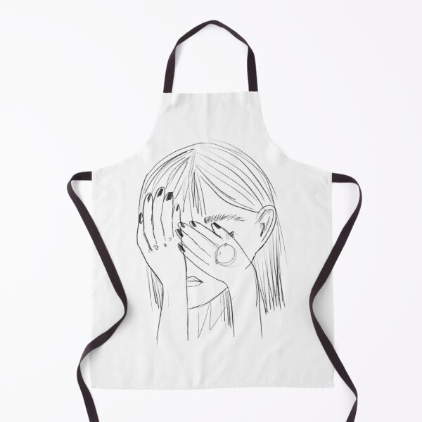 Item preview, Minimalist Crying Sad Girl Line Art Sketch designed and sold by mitteeberlin.
