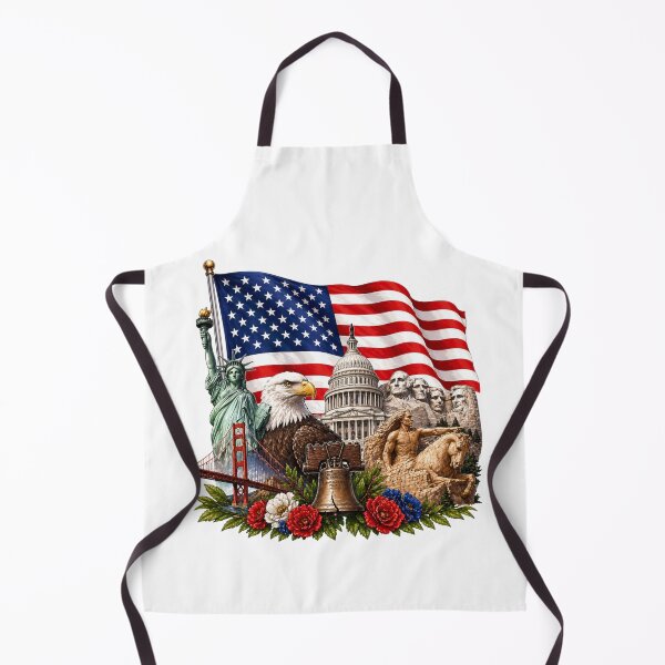 Item preview, American Flag with Golden Gate Bridge and Crazy Horse designed and sold by Myra365Art.