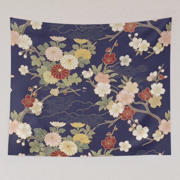 Item preview, Japanese Floral Seamless Pattern - Sakura Cherry Blossom & Chrysanthemum designed and sold by FashioonTrends.