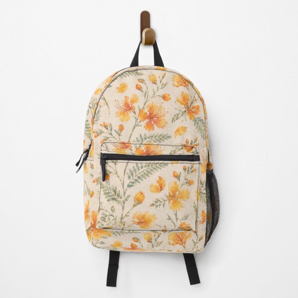Item preview, Vintage Peacock Flower Botanical Seamless Pattern (Orange-Yellow) designed and sold by Siam Soul Studio.