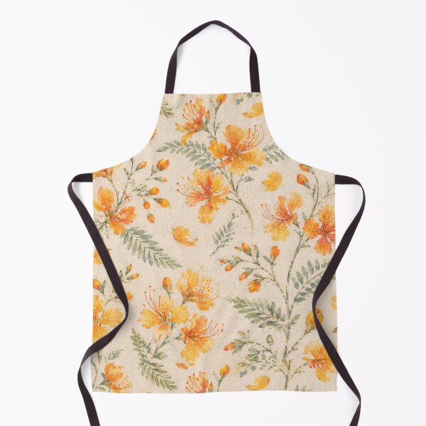 Item preview, Vintage Peacock Flower Botanical Seamless Pattern (Orange-Yellow) designed and sold by Siam Soul Studio.