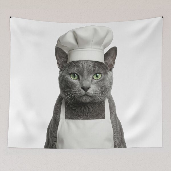 Item preview, Funny Korat Cat Chef Realistic Animal Cooking Humor Art designed and sold by LazyOwlStore.