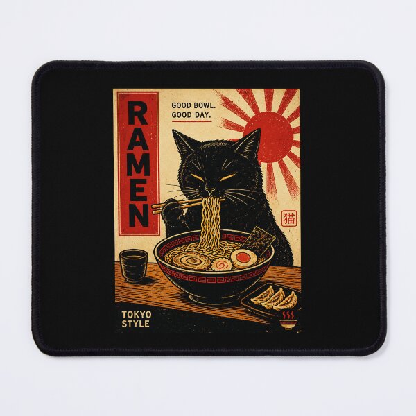 Item preview, Vintage Ramen Cat Poster With Retro Tokyo Noodle Shop Vibes designed and sold by ferminhays.
