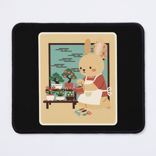Item preview, Cute Gardening Bunny Tending Bonsai in Peaceful Studio designed and sold by JordynLadukeg65.