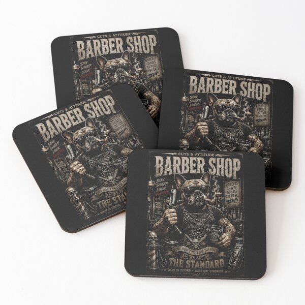 Item preview, Cool Bulldog Barber Boss Vintage Tattoo Shop Poster designed and sold by Modaozushi216.