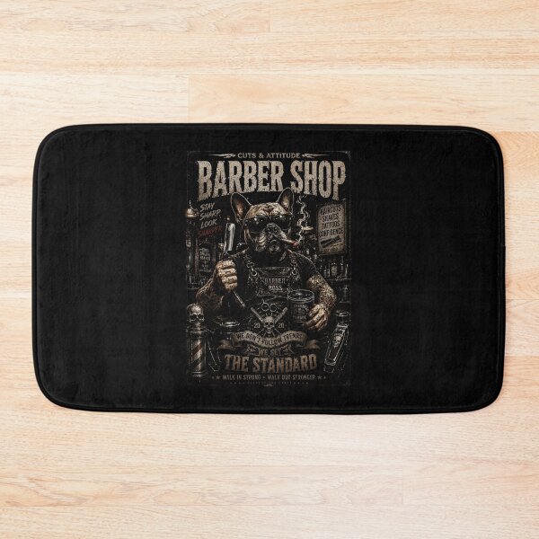 Item preview, Cool Bulldog Barber Boss Vintage Tattoo Shop Poster designed and sold by Modaozushi216.