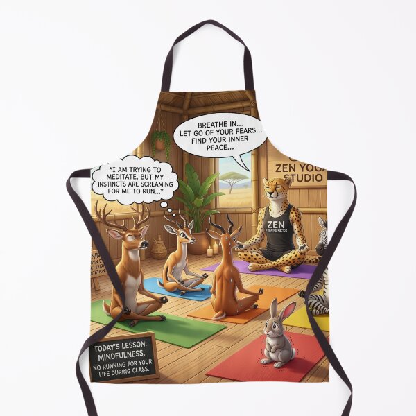 Item preview, Cheetah Zen Yoga Studio Funny Corporate Stress Meme designed and sold by SoftAuraStudi0.